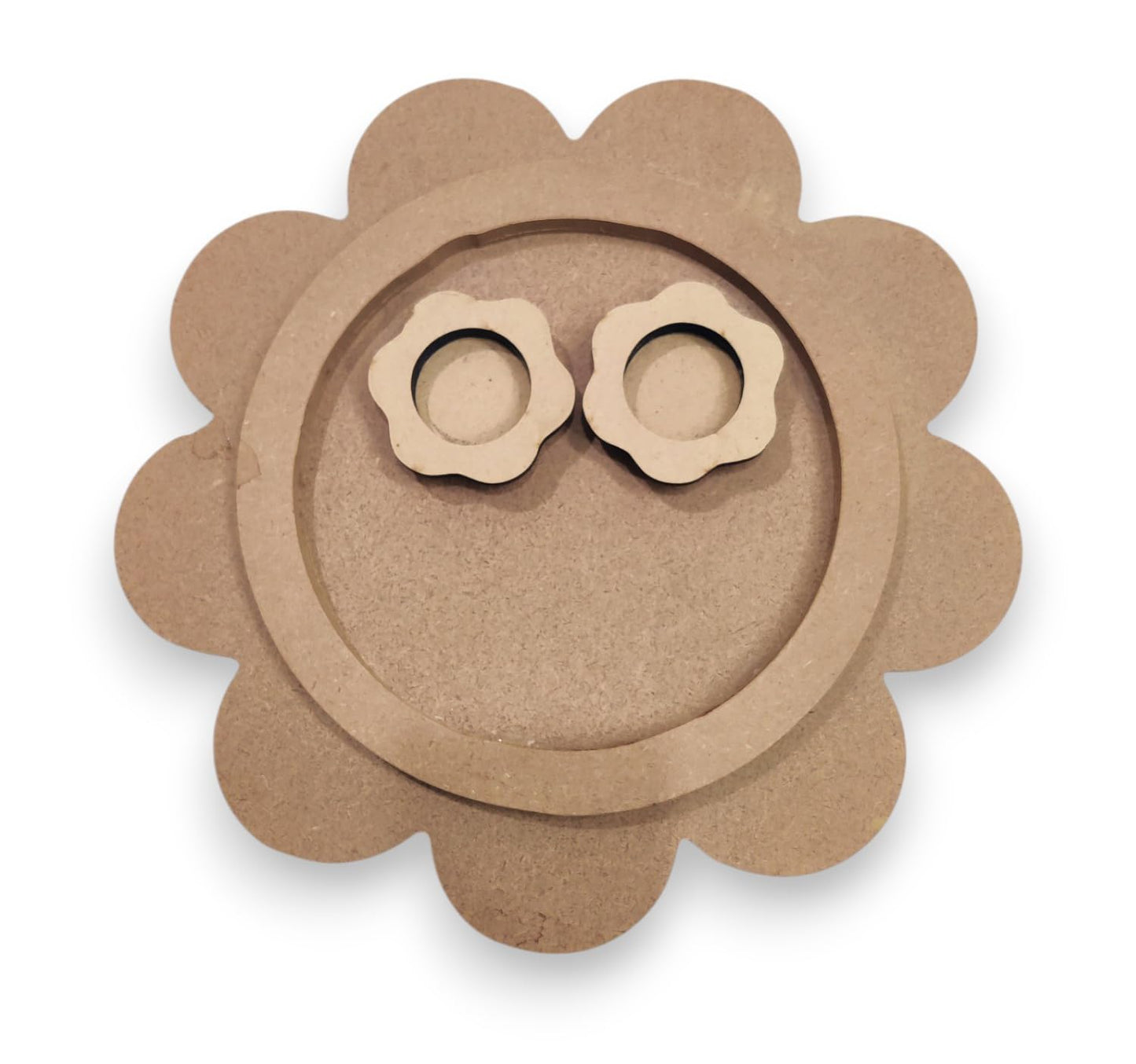 12 Inch Decorative Designer MDF Pooja Thali with 2 Cups (Katori) for Puja (THAL009)