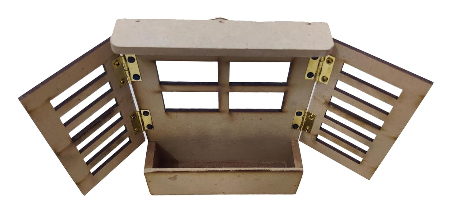 Set of 3 Small Window Jharokha Frames with Aritificial Flower Planter (JHK008)
