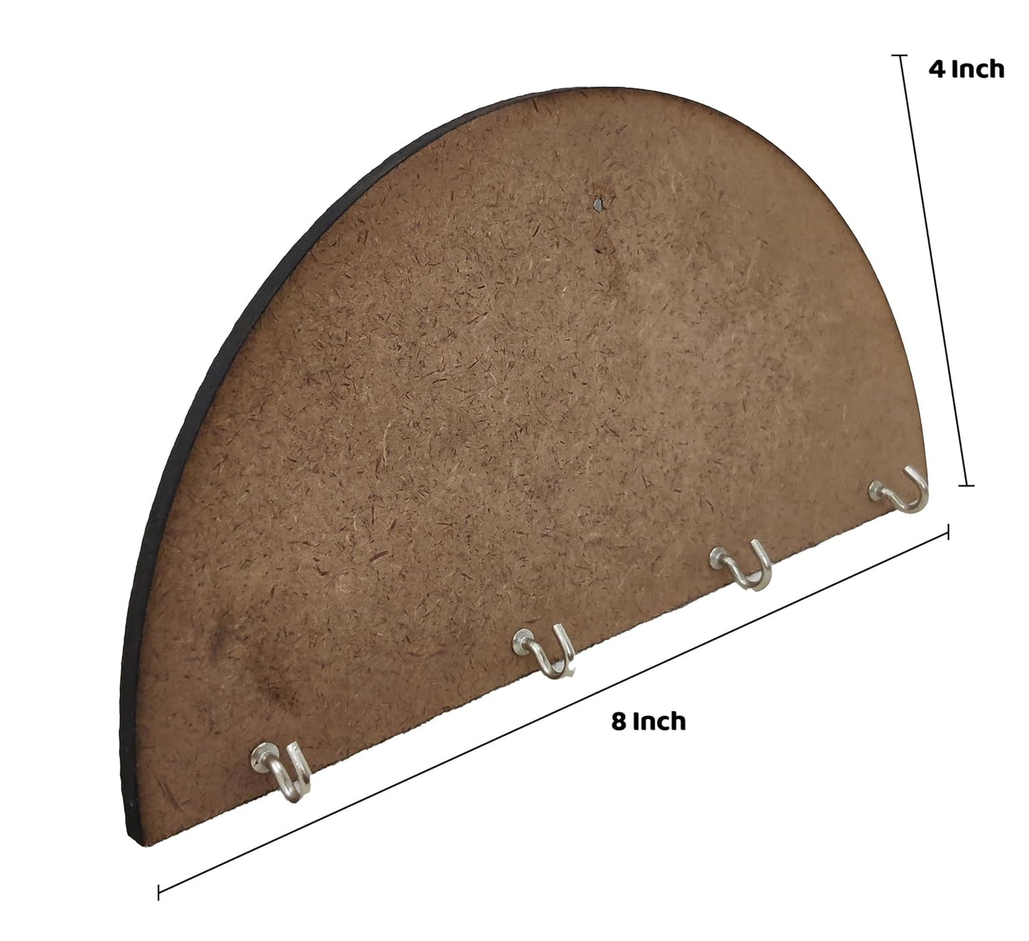 Pack of 2 DIY Wooden Semi Circle Plain Keyholders (KEY006)