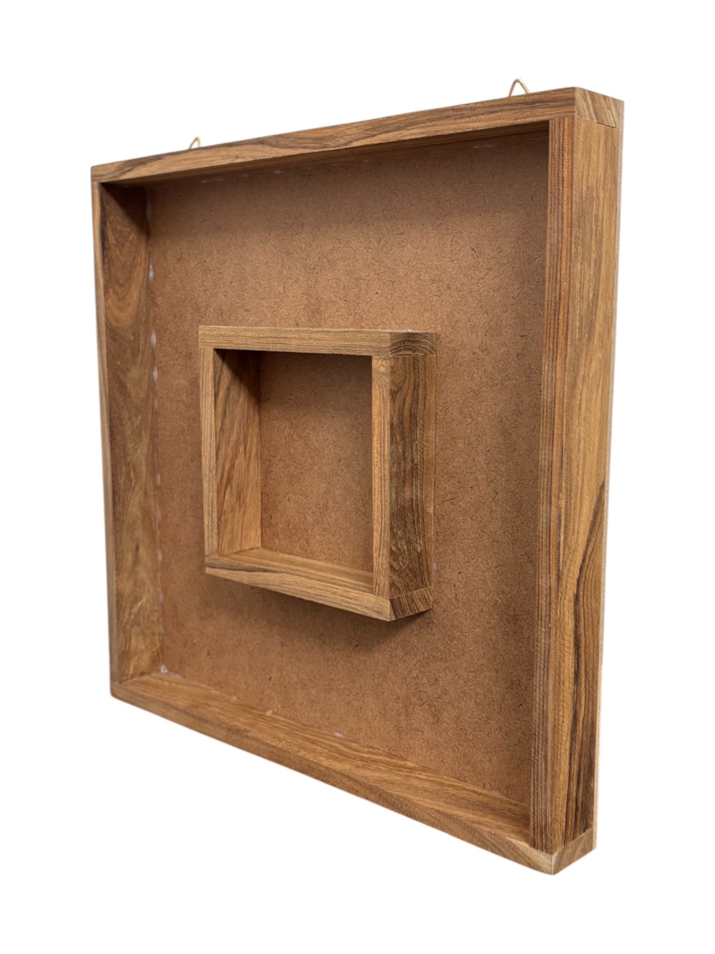 RIA Studio Decorative Teak Wood Varmala Preservation Frame with Photo Space for Resin Art (Square 12X12)
