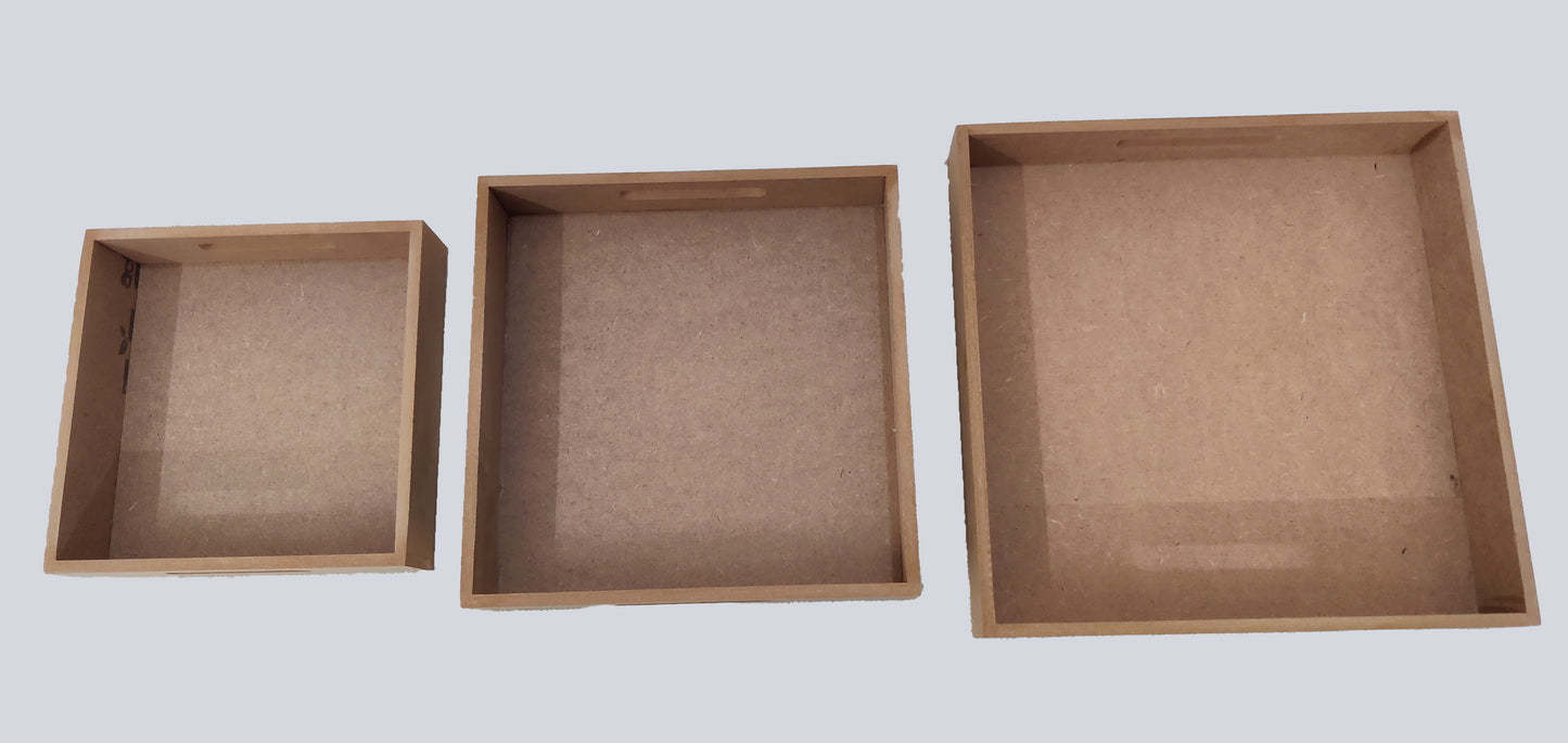 Set of 3 DIY Square Serving Tray Set (TR002)