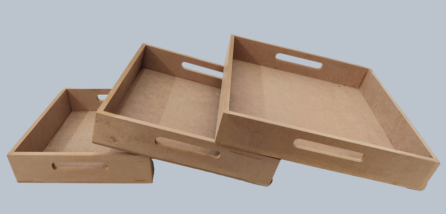 Set of 3 DIY Square Serving Tray Set (TR002)