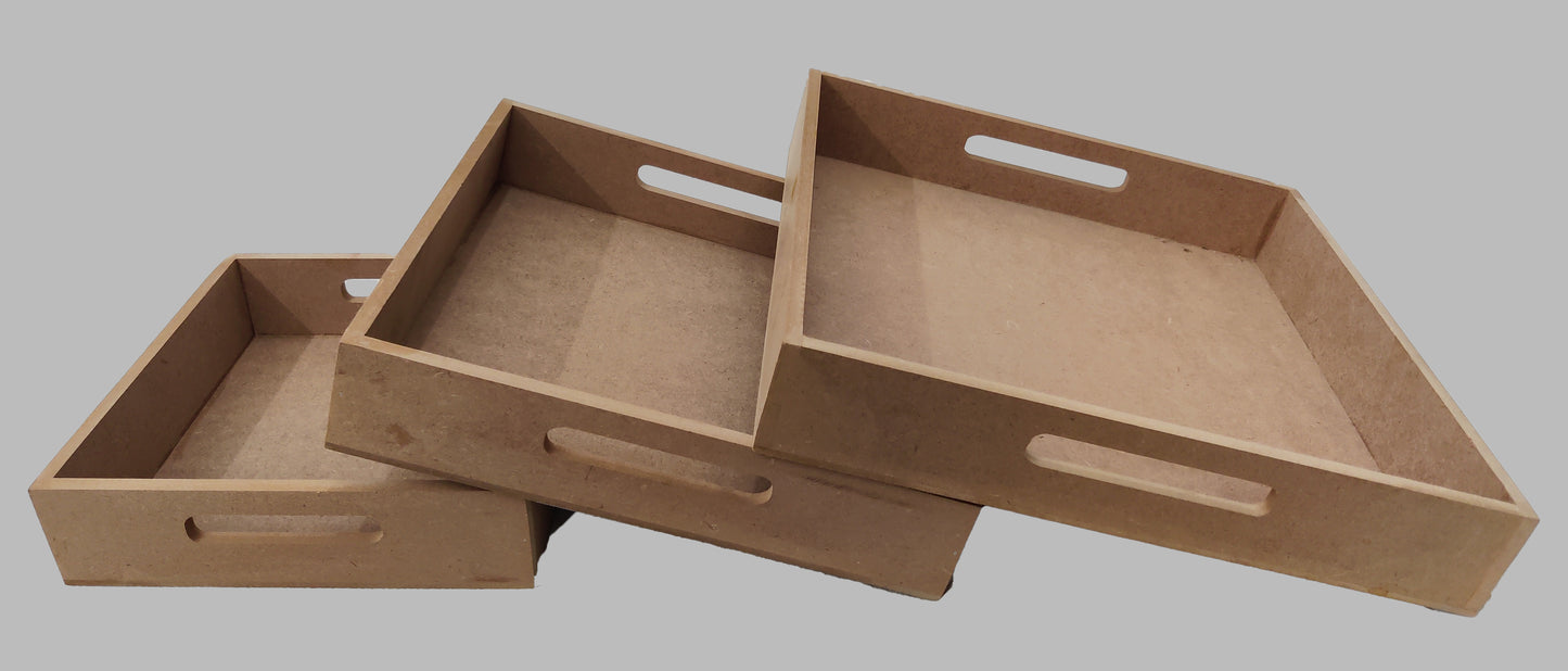 Set of 3 DIY Square Serving Tray Set (TR002)