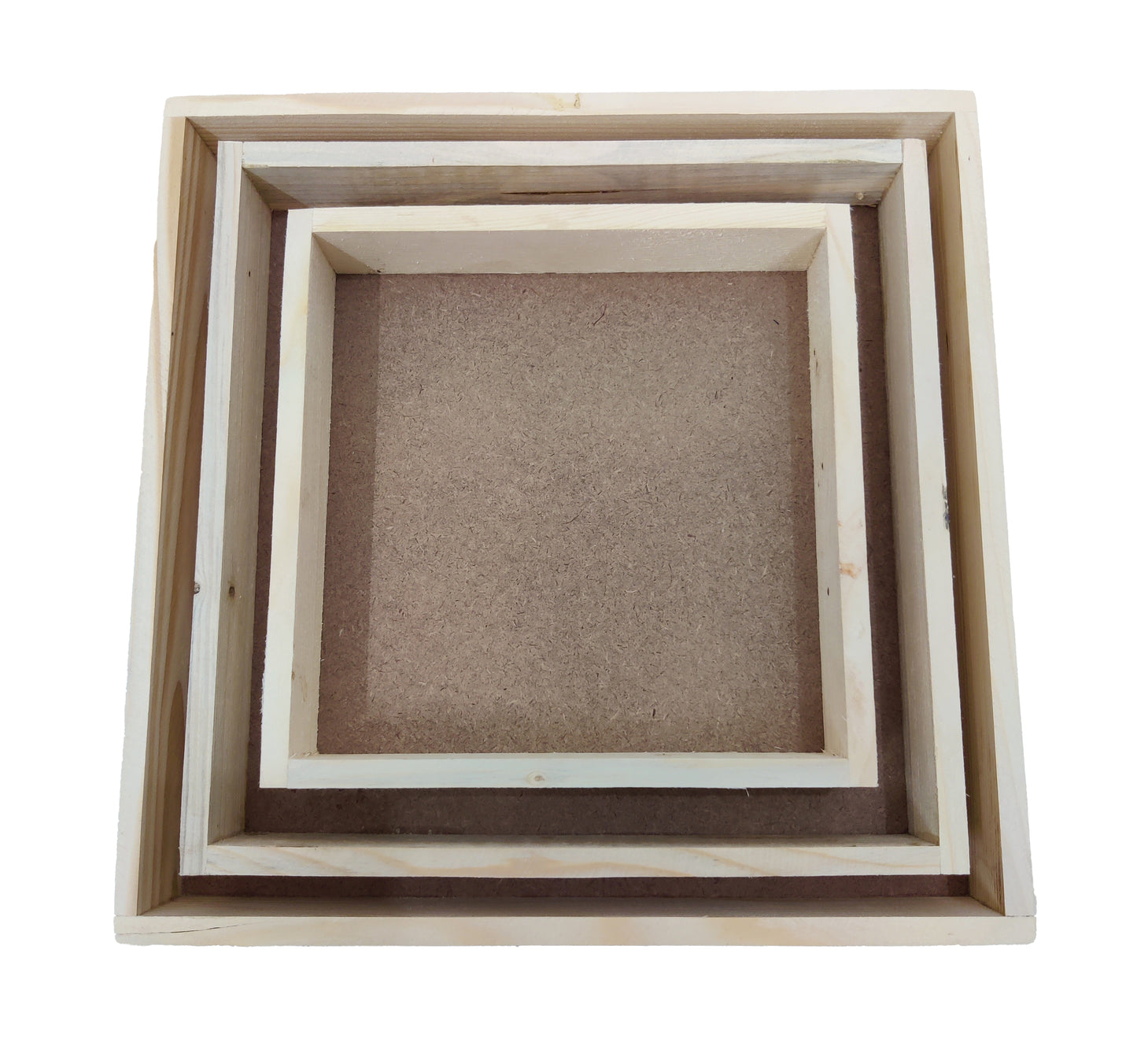 Set of 3 Pinewood Square Trays (TR007)
