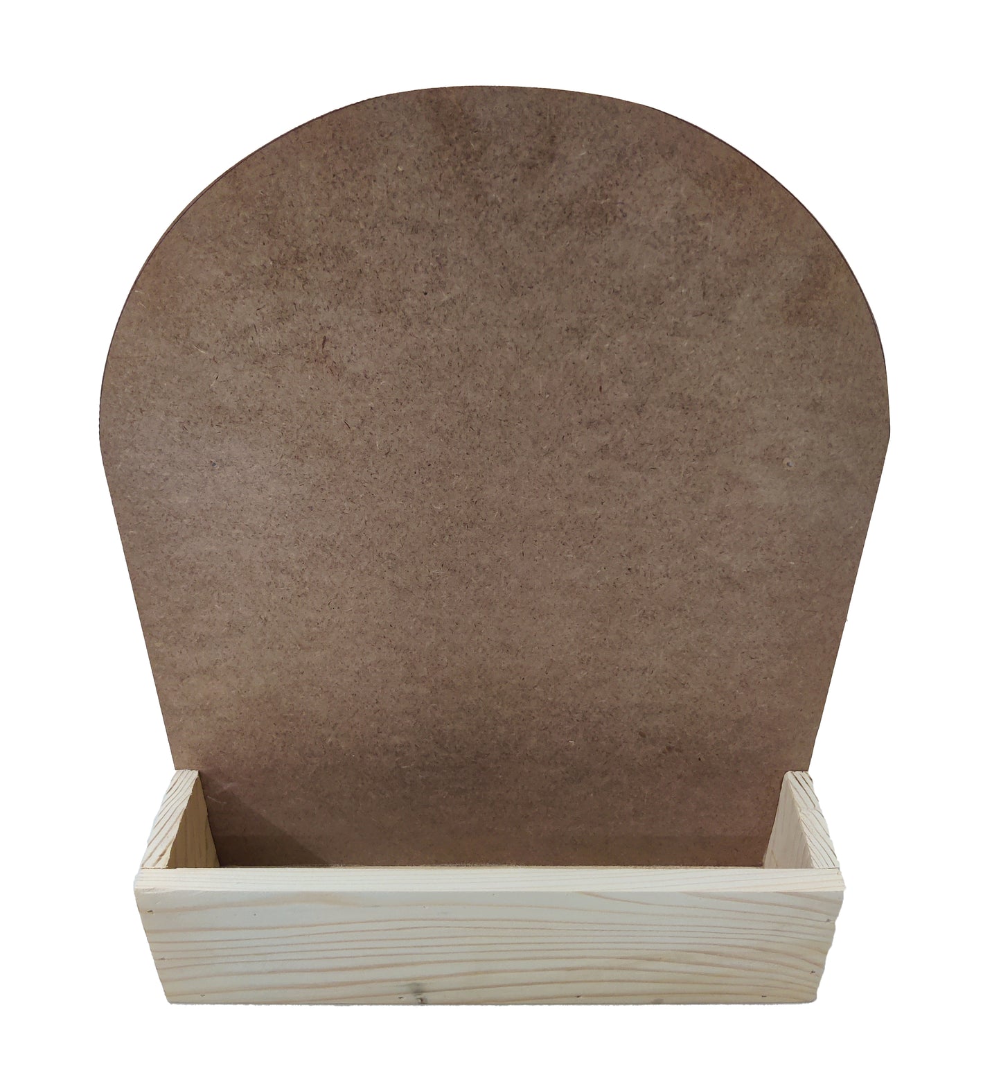 Decorative Pinewood MDF Name Plate with Rounded Top and Flower Planter Box (NAM030)