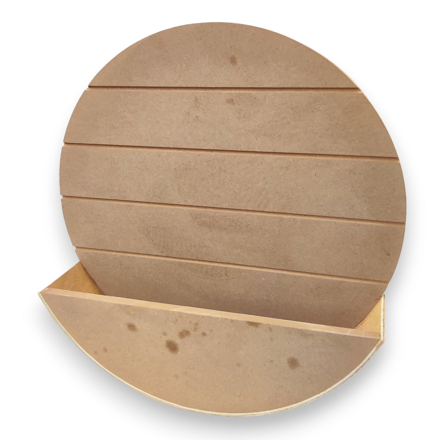 Decorative MDF Round Name Plate with Curved Flower Planter Box (NAM033)