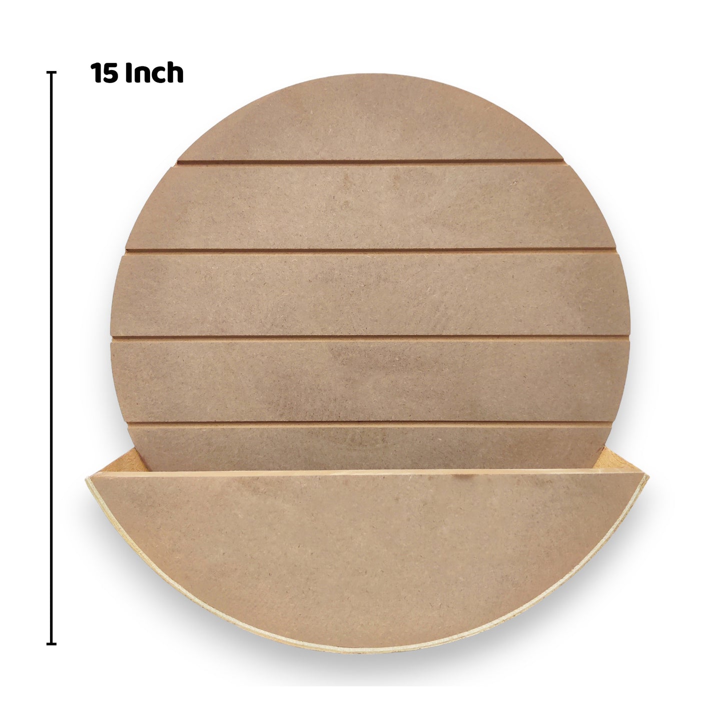 Decorative MDF Round Name Plate with Curved Flower Planter Box (NAM033)