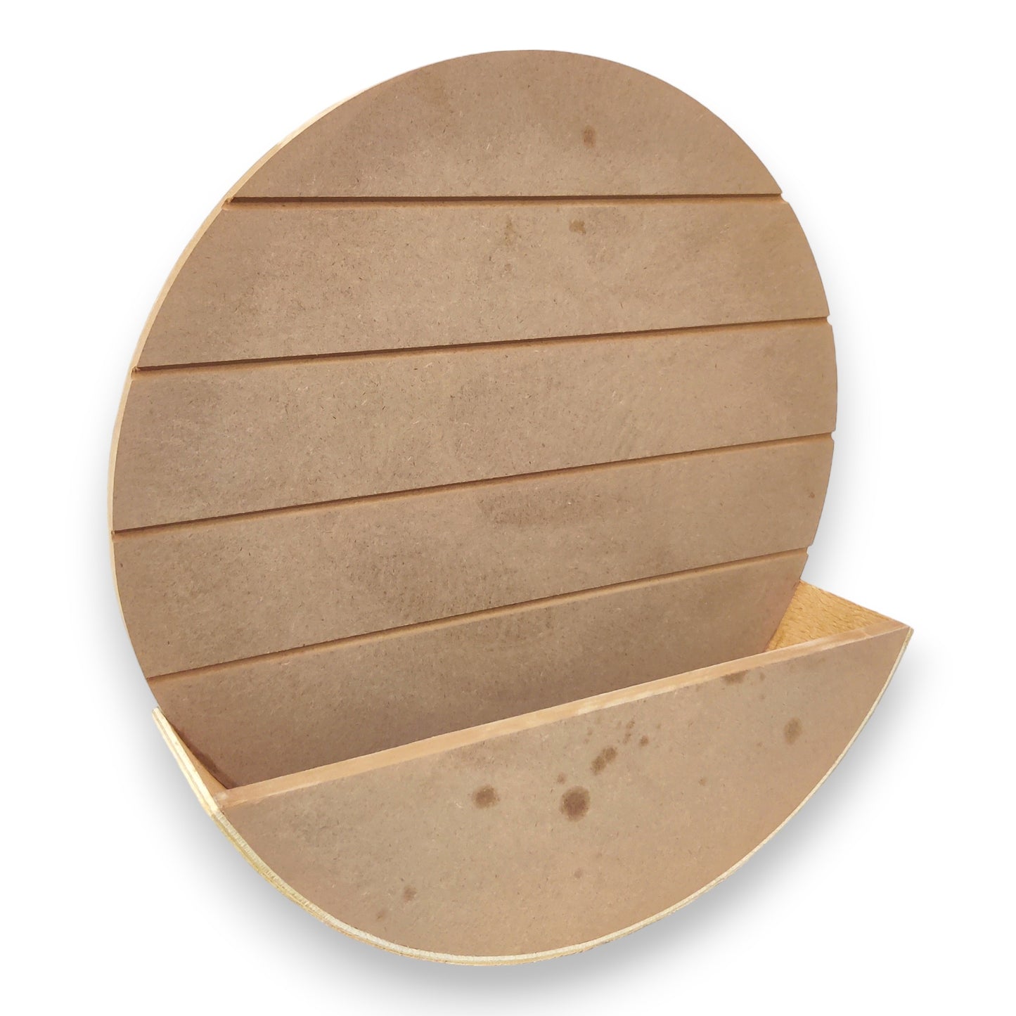 Decorative MDF Round Name Plate with Curved Flower Planter Box (NAM033)