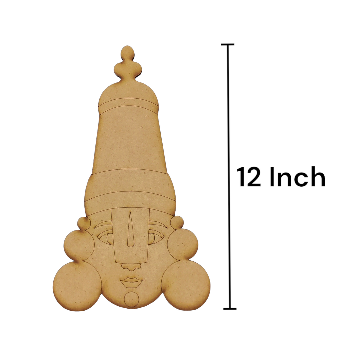 (Pack of 2) DIY Decorative MDF Pre Marked Cutout Bases Sri Venkateswara Swami Pre Mark Cutout 8 Inch For Wall Hanging Decoration, Art & Craft Design 2 (WAB12004)