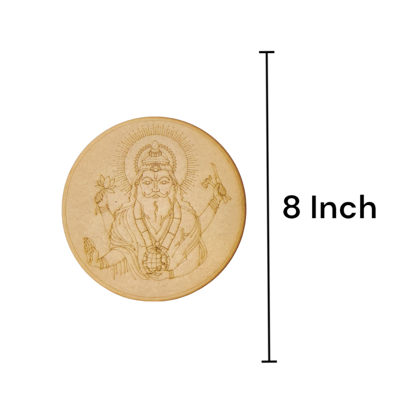 (Pack of 2) DIY Decorative MDF Pre Marked Cutout Bases Lord Vishwakarma Round Pre Marked For Wall Hanging Decoration, Art & Craft (WAB12038)