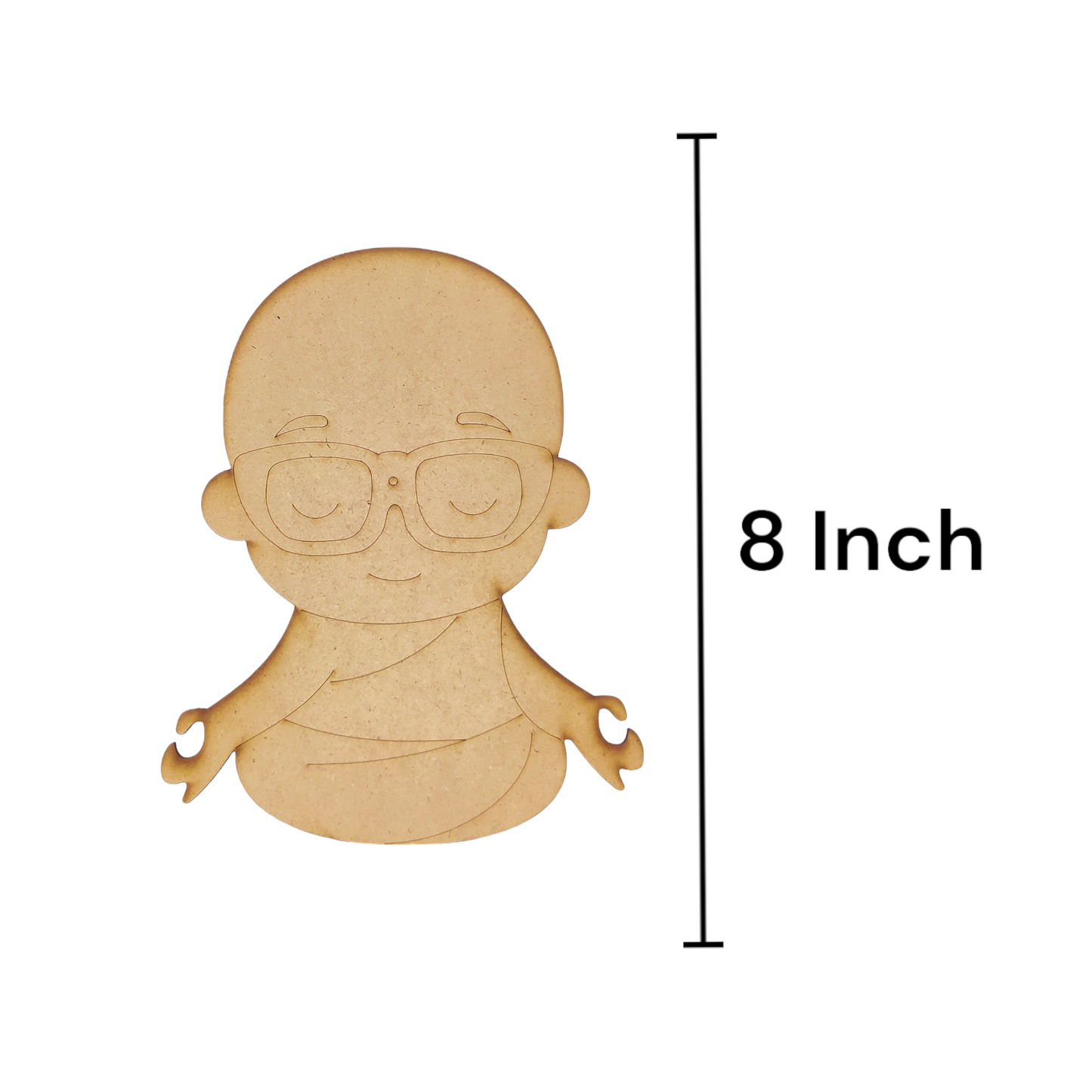 (Pack of 2) DIY Decorative MDF Pre Marked Cutout Bases Littlle Child Buddha Cutout 12 Inch For Wall Hanging Decoration, Art & Craft (WAB12001)