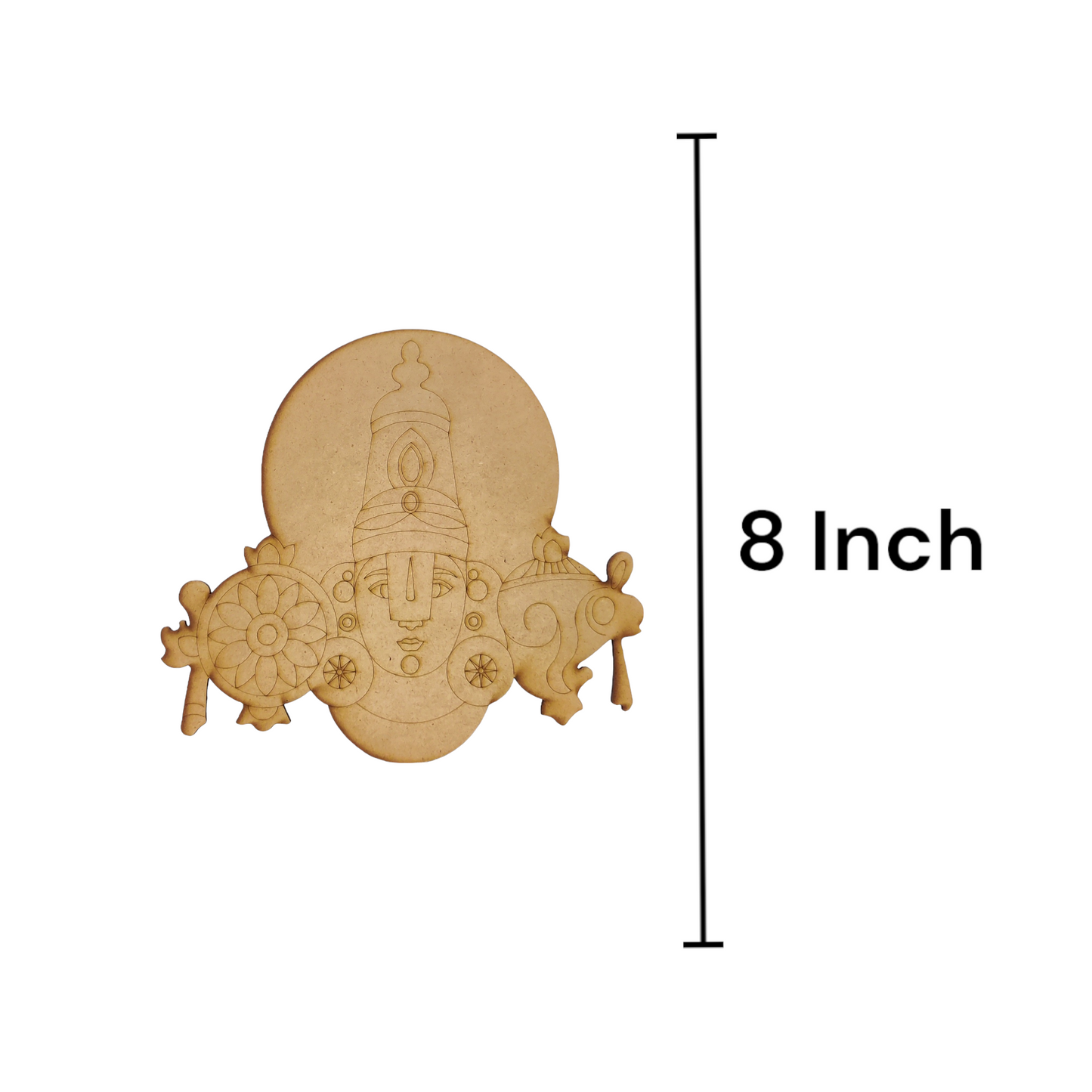 (Pack of 2) DIY Decorative MDF Pre Marked Cutout Bases Sri Venkateswara Swami Pre Mark Cutout 12 Inch For Wall Hanging Decoration, Art & Craft (WAB12003)
