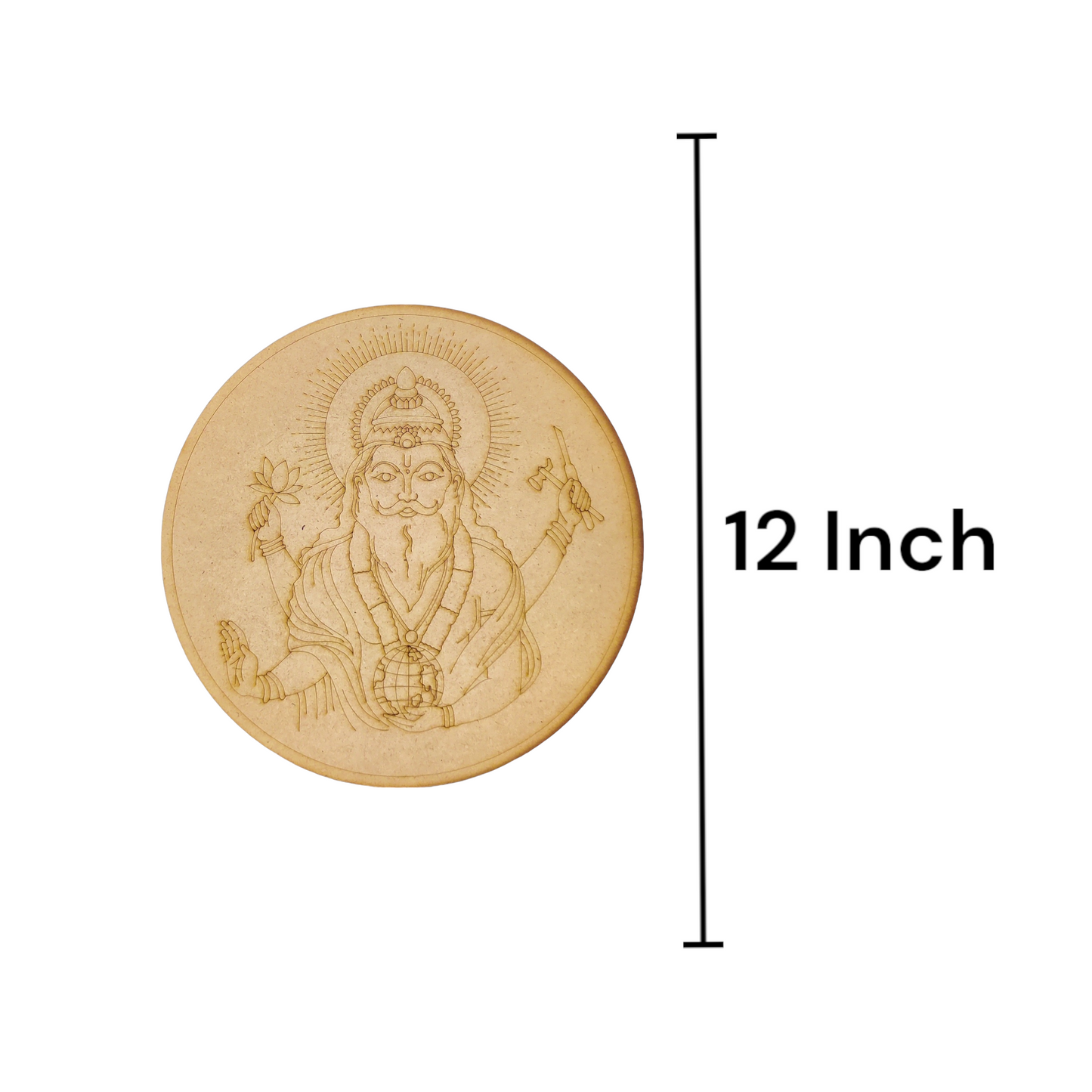 (Pack of 2) DIY Decorative MDF Pre Marked Cutout Bases Lord Vishwakarma Round Pre Marked For Wall Hanging Decoration, Art & Craft (WAB12038)