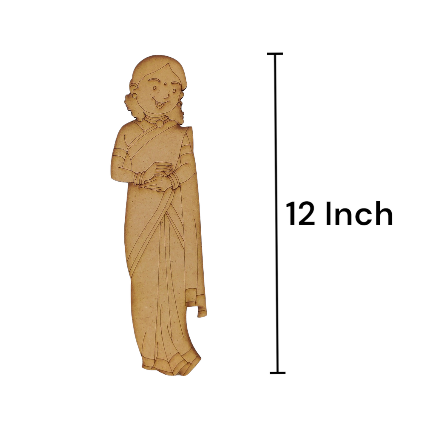 (Pack of 2) DIY Decorative MDF Pre Marked Cutout Bases Traditional Western Modern Woman Girl Pre Marked Design 4 For Wall Hanging Decoration, Art & Craft (WAB12021)
