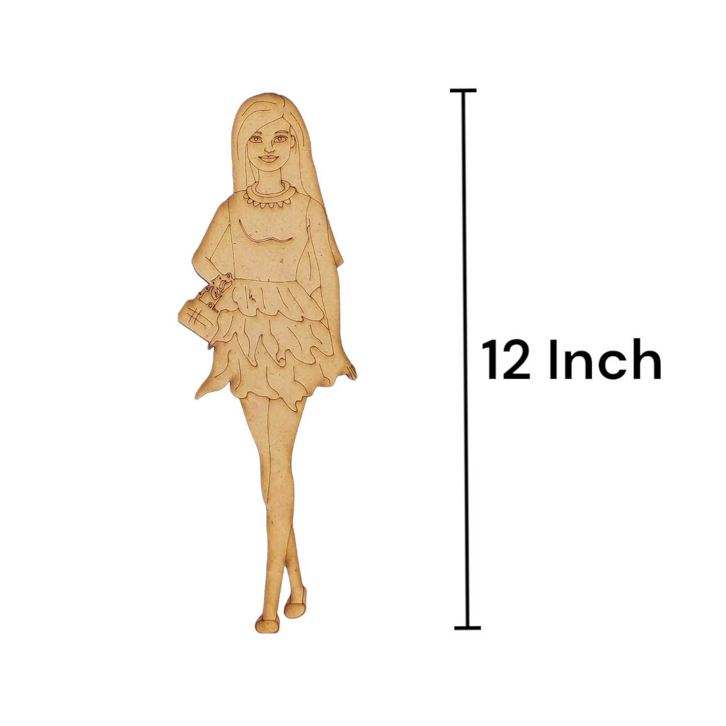 (Pack of 2) DIY Decorative MDF Pre Marked Cutout Bases Traditional Western Modern Woman Girl Pre Marked Design 8 For Wall Hanging Decoration, Art & Craft (WAB12025)
