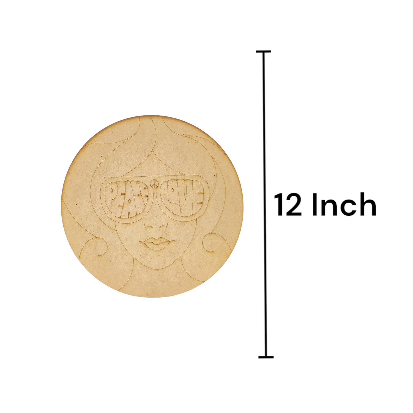 (Pack of 2) DIY Decorative MDF Pre Marked Cutout Bases Peace Love Western Modern Woman Girl Pre Marked Design 10 For Wall Hanging Decoration, Art & Craft (WAB12028)