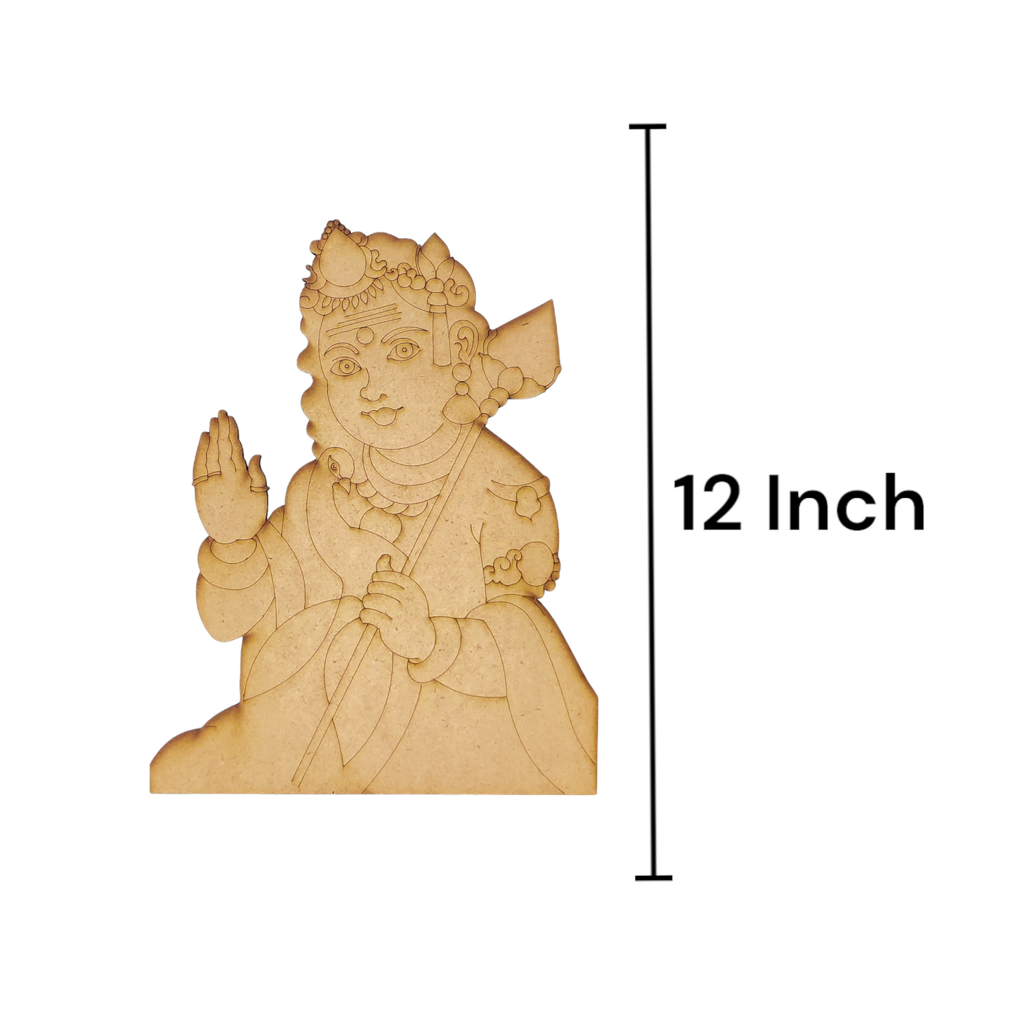 (Pack of 2) DIY Decorative MDF Pre Marked Cutout Bases Lord Krishna Pre Marked Design 3 For Wall Hanging Decoration, Art & Craft (WAB12032)
