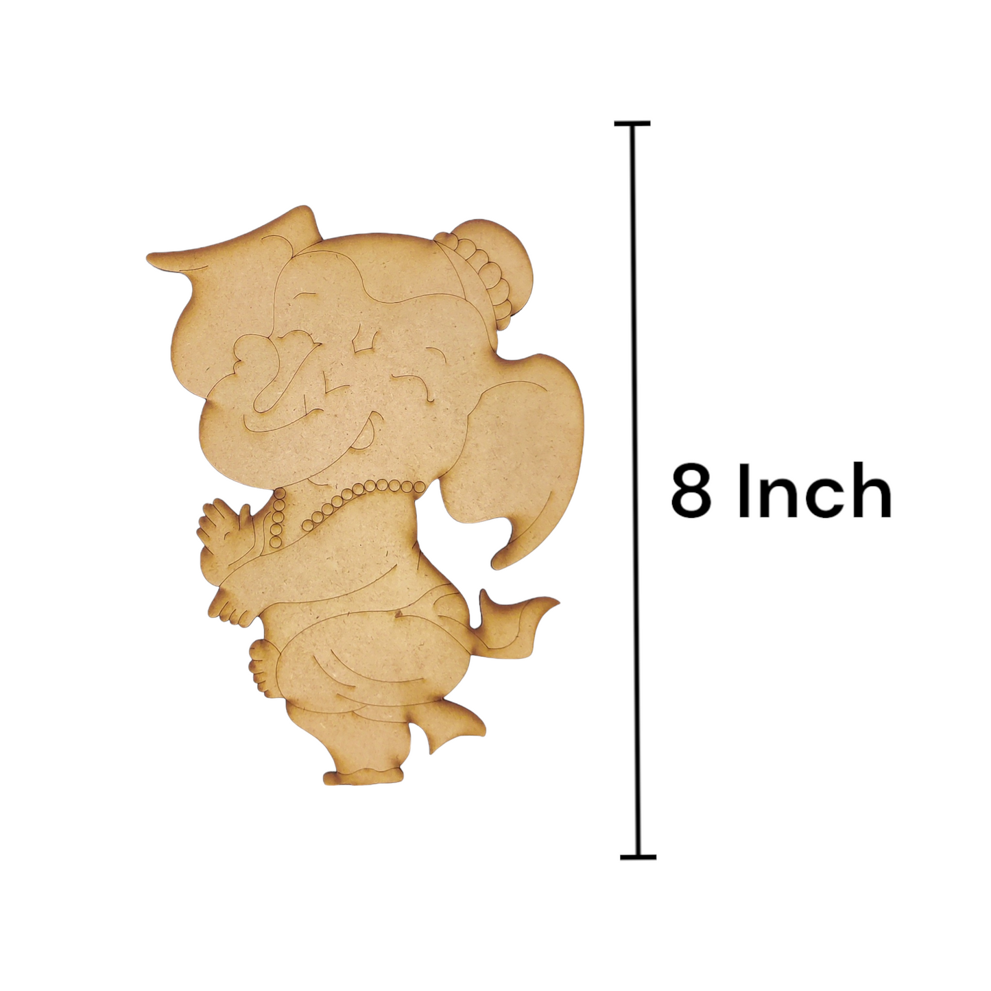 (Pack of 2) DIY Decorative MDF Pre Marked Cutout Bases Lord Ganesh Child Pre Marked Design 2 For Wall Hanging Decoration, Art & Craft (WAB12031)