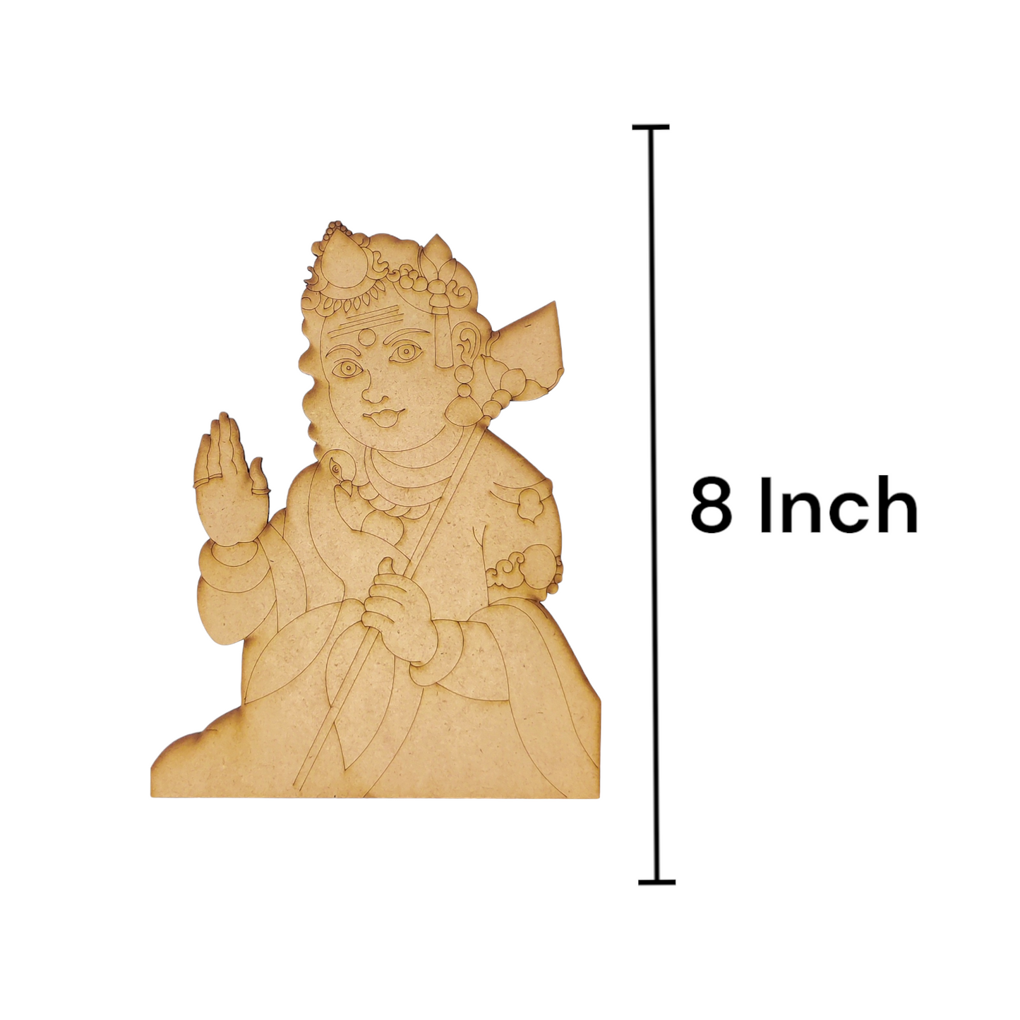 (Pack of 2) DIY Decorative MDF Pre Marked Cutout Bases Lord Krishna Pre Marked Design 3 For Wall Hanging Decoration, Art & Craft (WAB12032)
