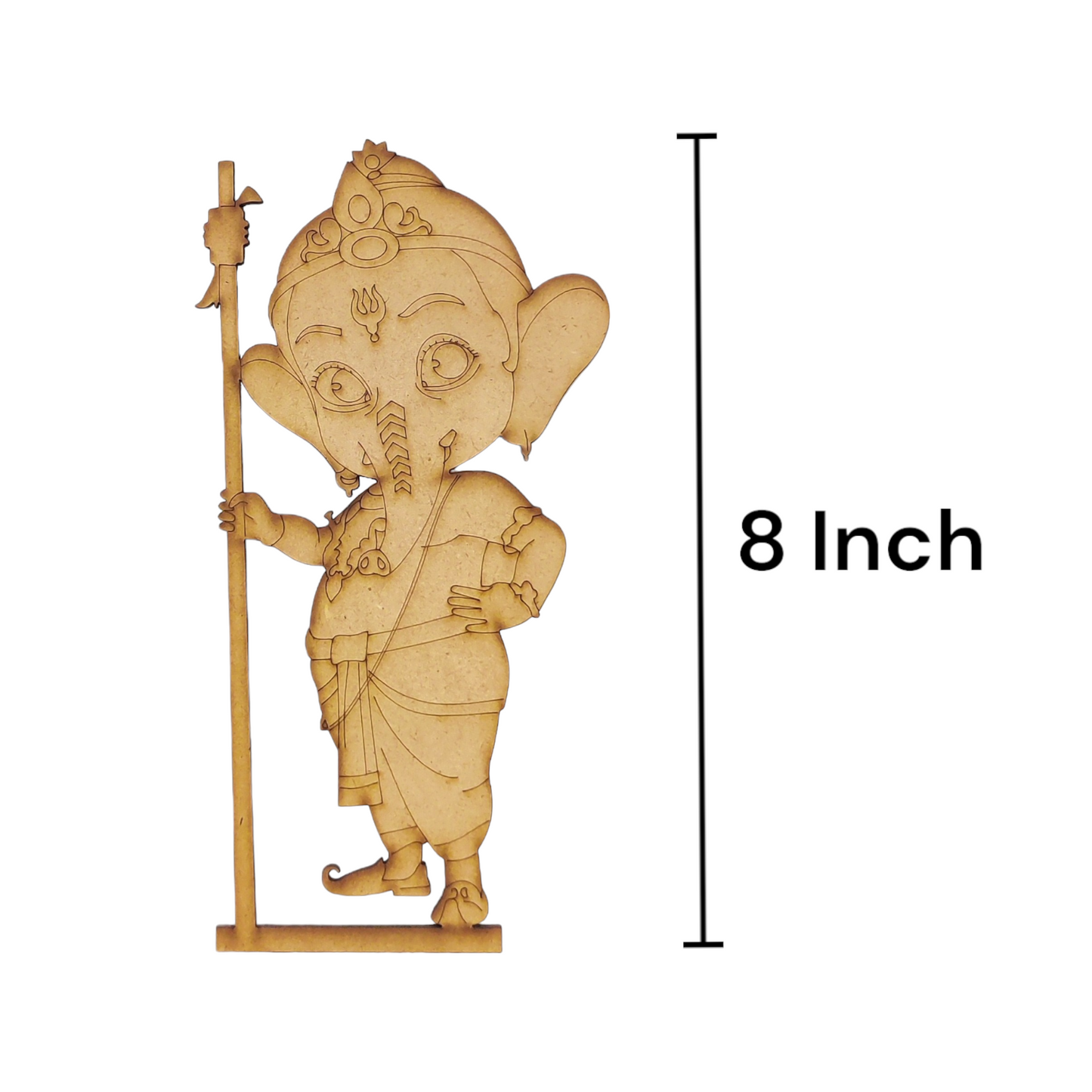 (Pack of 2) DIY Decorative MDF Pre Marked Cutout Bases Lord Ganesh Child Pre Marked Design 3 For Wall Hanging Decoration, Art & Craft (WAB12033)