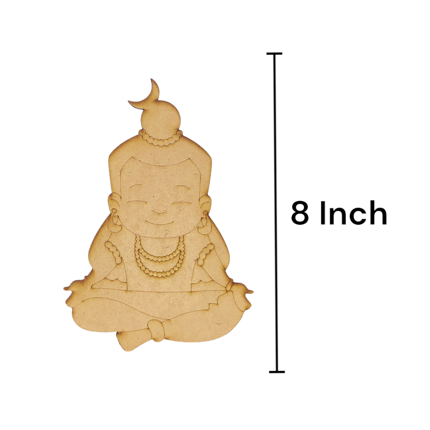 (Pack of 2) DIY Decorative MDF Pre Marked Cutout Bases Lord Baby Shiva Pre Marked For Wall Hanging Decoration, Art & Craft (WAB12034)