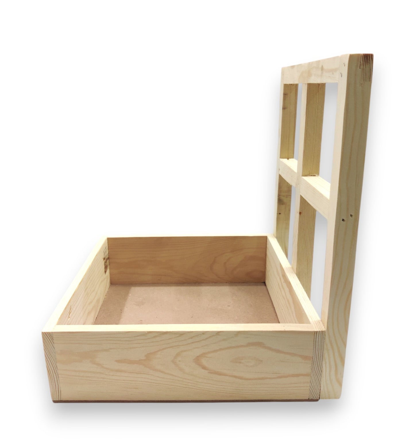 DIY Pinewood Square Tray with Backboard (TR017)