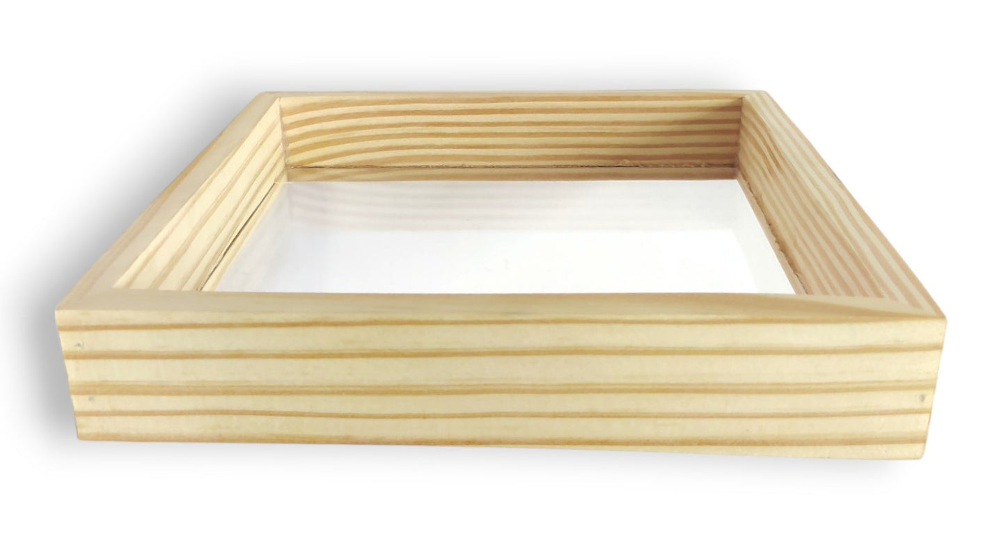 Set of 3 DIY Pinewood Tray with Transparent Base (TR021)