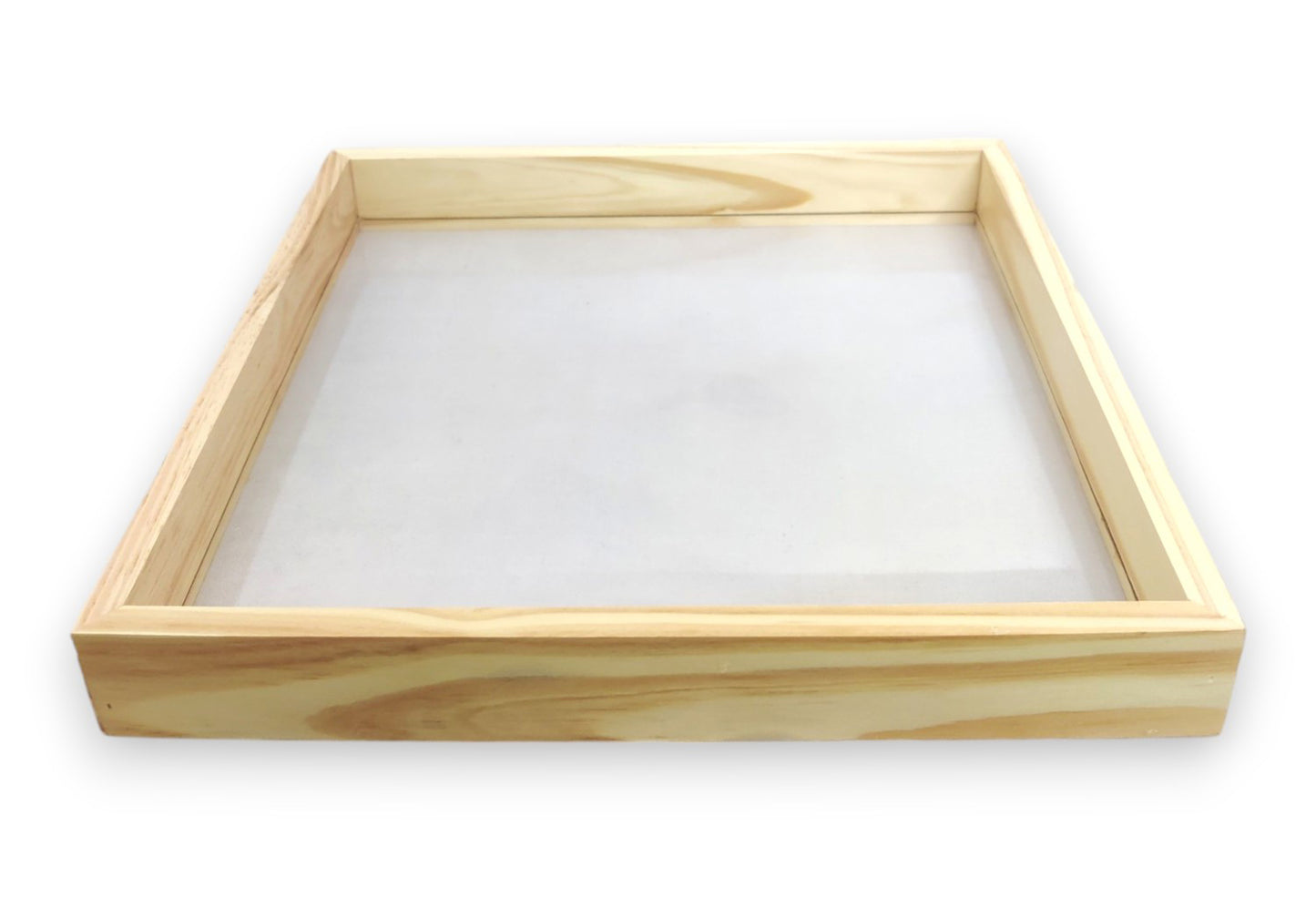 DIY Pinewood Tray with Transparent Base (10 Inch) (TR019)