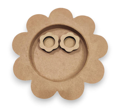 12 Inch Decorative Designer MDF Pooja Thali with 2 Cups (Katori) for Puja (THAL008)