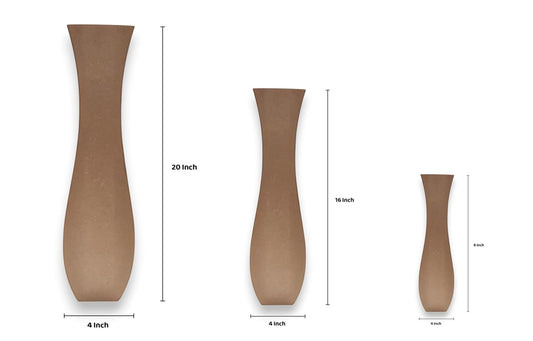 SET OF 3 DIY Decorative Wooden Artificial Flower Vase (VAS004)