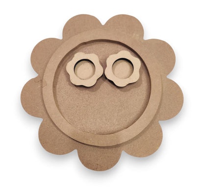 12 Inch Decorative Designer MDF Pooja Thali with 2 Cups (Katori) for Puja (THAL009)