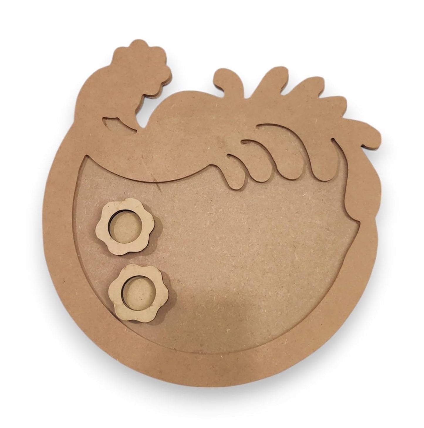 15 Inch Decorative Designer MDF Pooja Thali with 2 Cups (Katori) for Puja (THAL003)