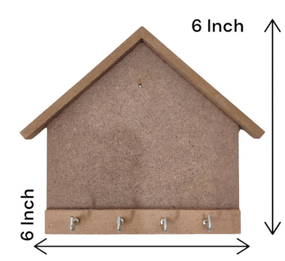 Pack of 2 DIY Wooden Small Key Holder Hut Design (KEY005)