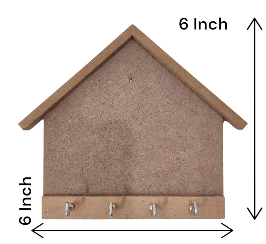 Pack of 2 DIY Wooden Small Key Holder Hut Design (KEY005)