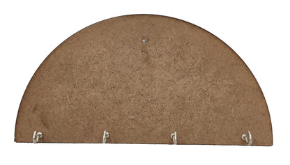 Pack of 2 DIY Wooden Semi Circle Plain Keyholders (KEY006)
