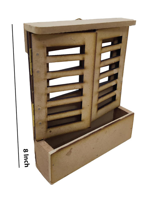 Set of 3 Small Window Jharokha Frames with Aritificial Flower Planter (JHK008)
