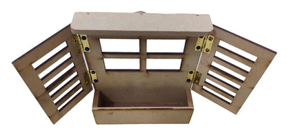 Set of 3 Small Window Jharokha Frames with Aritificial Flower Planter (JHK008)