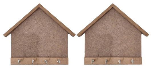 Pack of 2 DIY Wooden Small Key Holder Hut Design (KEY005)