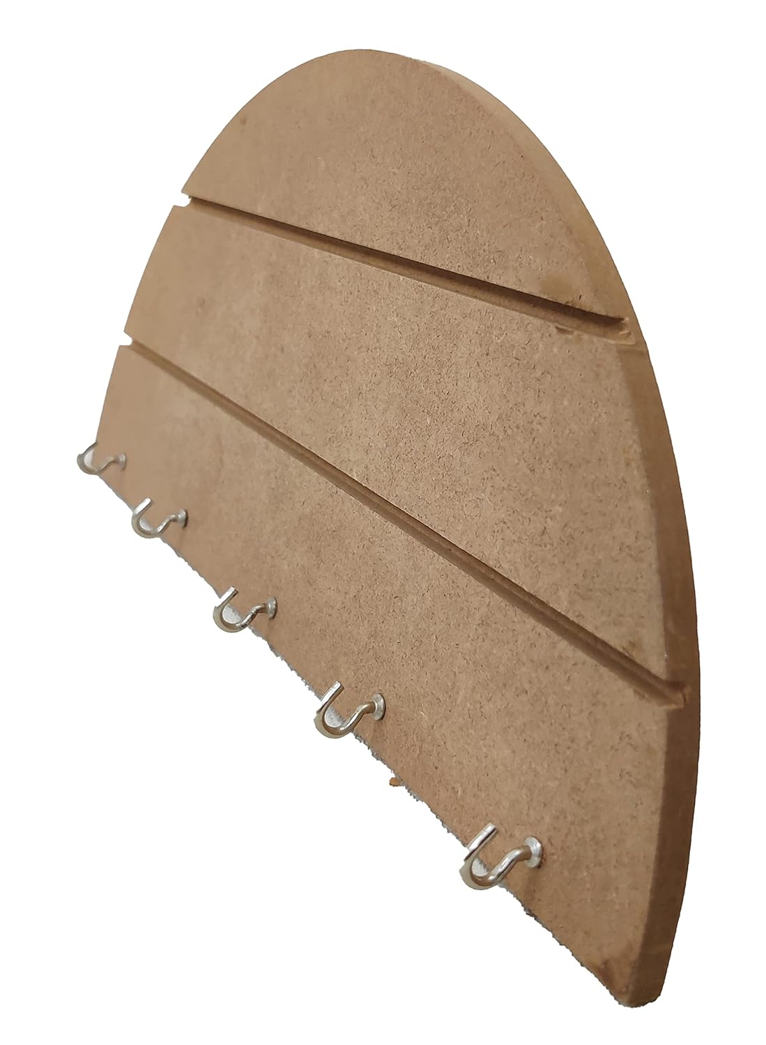 Pack of 2 DIY Wooden Key Holder Semi Circle & Horizontal Lining Design (KEY004)