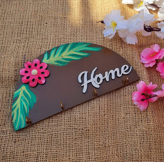 Pack of 2 DIY Wooden Semi Circle Plain Keyholders (KEY006)