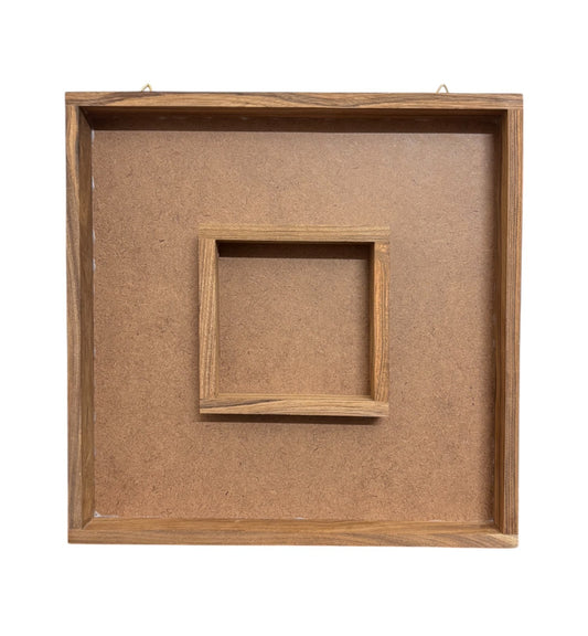 RIA Studio Decorative Teak Wood Varmala Preservation Frame with Photo Space for Resin Art (Square 12X12)