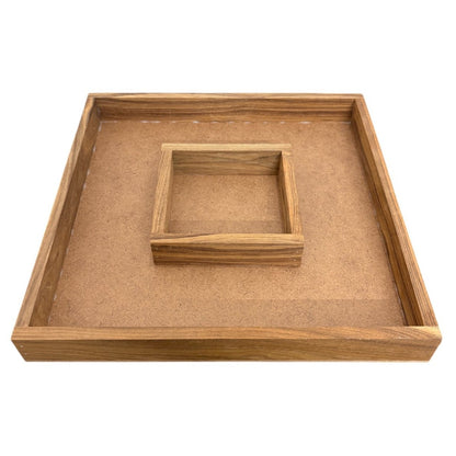 RIA Studio Decorative Teak Wood Varmala Preservation Frame with Photo Space for Resin Art (Square 12X12)