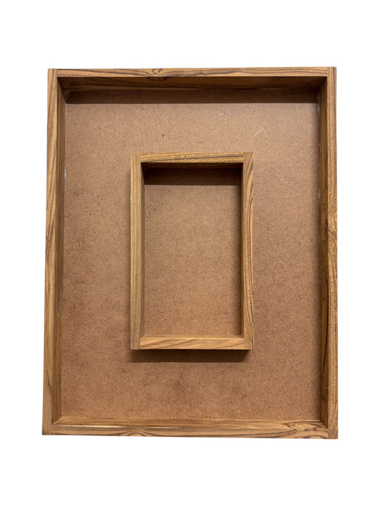 RIA Studio Decorative Teak Wood Varmala Preservation Frame with Photo Space for Resin Art (Rectangle 15X12)