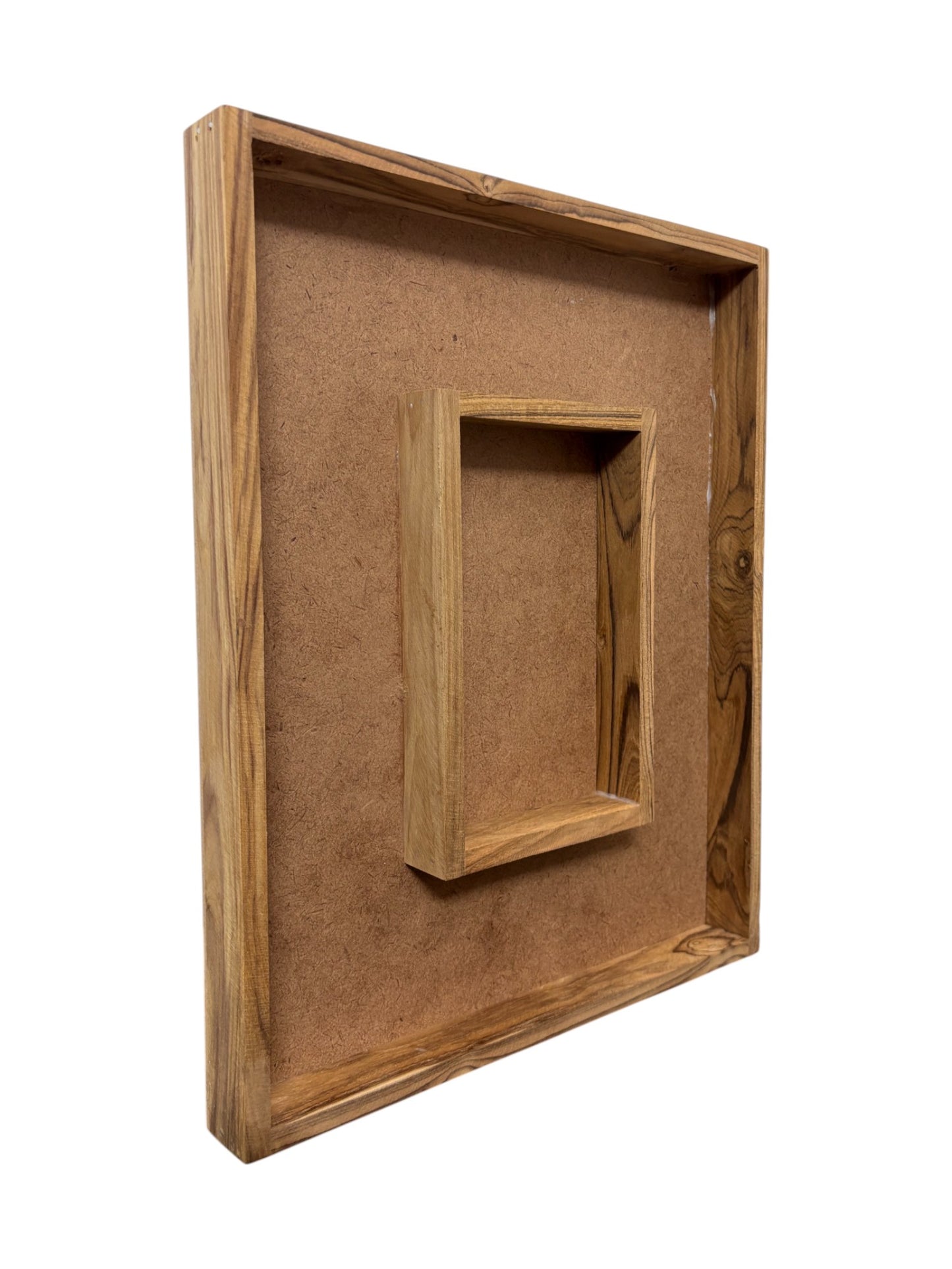 RIA Studio Decorative Teak Wood Varmala Preservation Frame with Photo Space for Resin Art (Rectangle 15X12)
