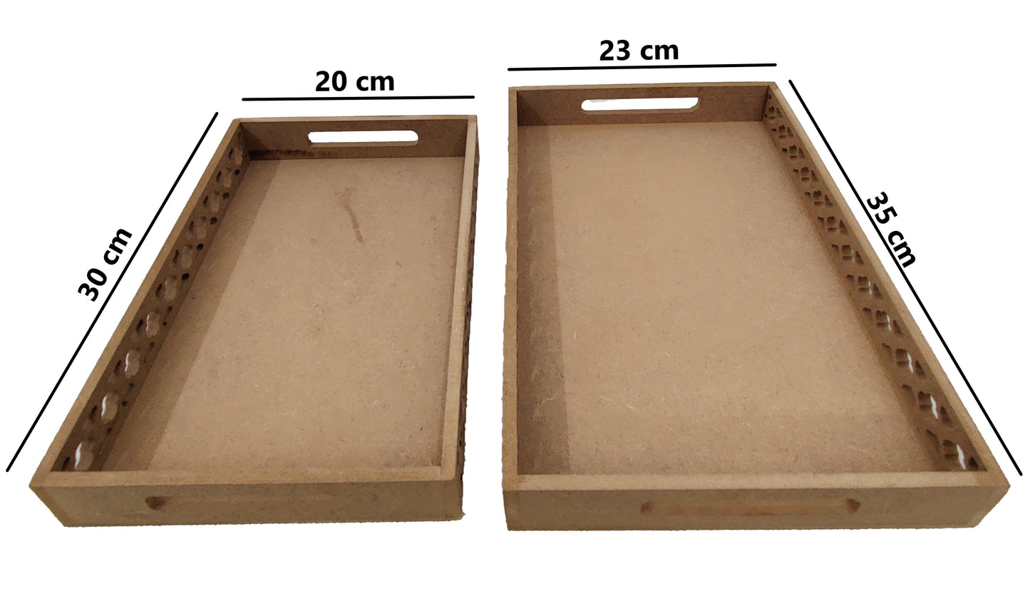 Set of 2 DIY Laser Cut Designer Serving Tray (TR001)