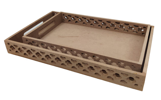 Set of 2 DIY Laser Cut Designer Serving Tray (TR001)