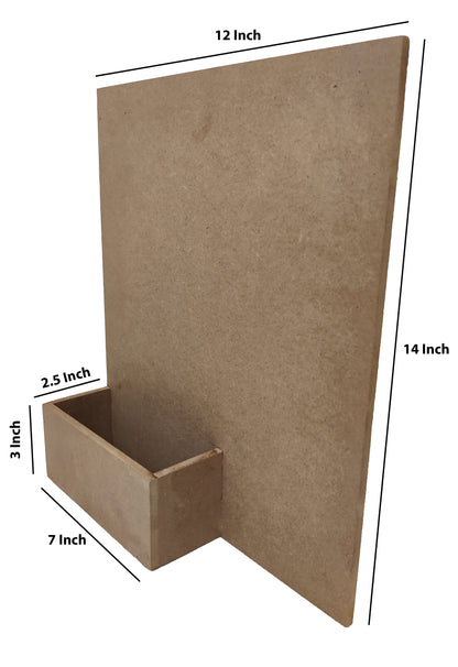 Decorative MDF Solid Name Plate with Partial Flower Planter Box (NAM024)