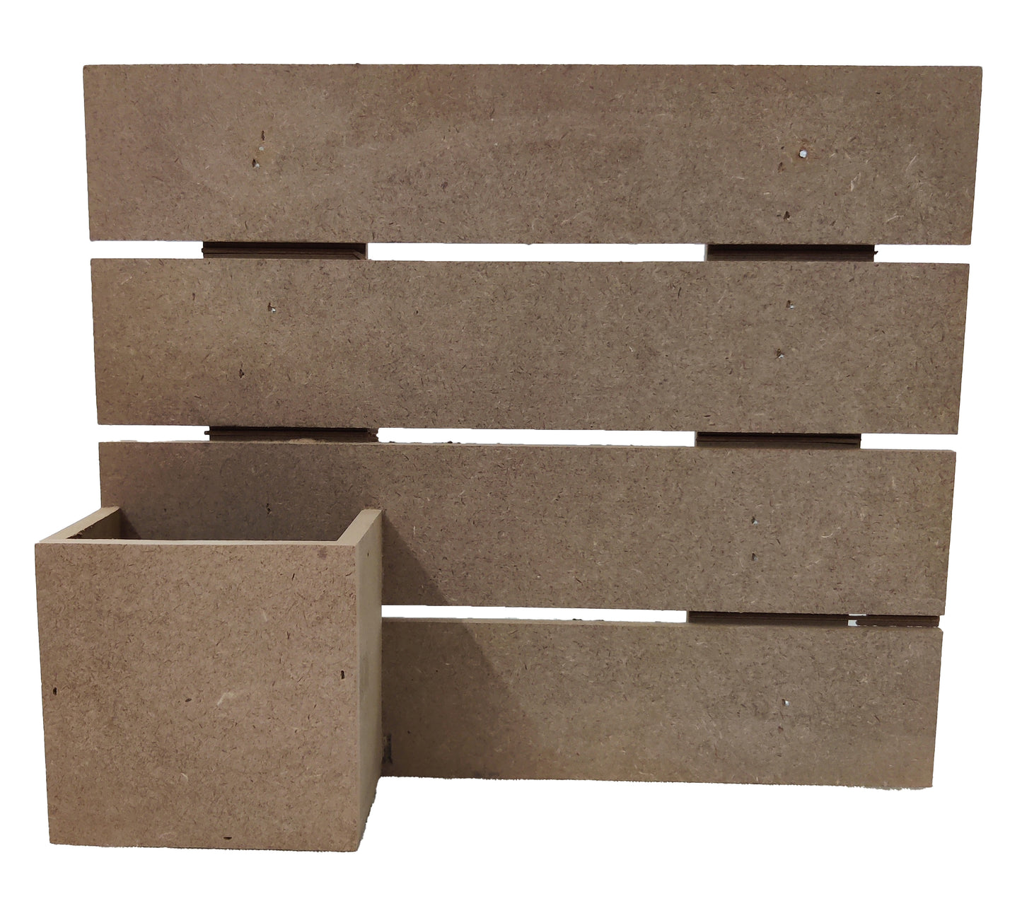 Decorative MDF 4 Row Name Plate with Flower Planter Box (12x10 Inch) (NAM025)