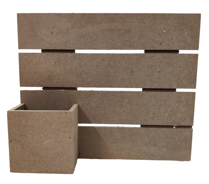 Decorative MDF 4 Row Name Plate with Flower Planter Box (12x10 Inch) (NAM025)