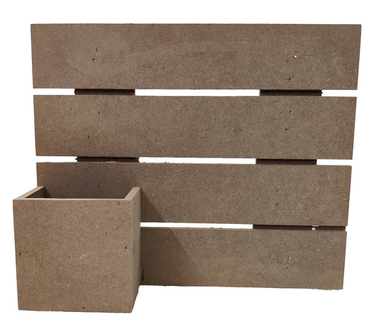 Decorative MDF 4 Row Name Plate with Flower Planter Box (12x10 Inch) (NAM025)